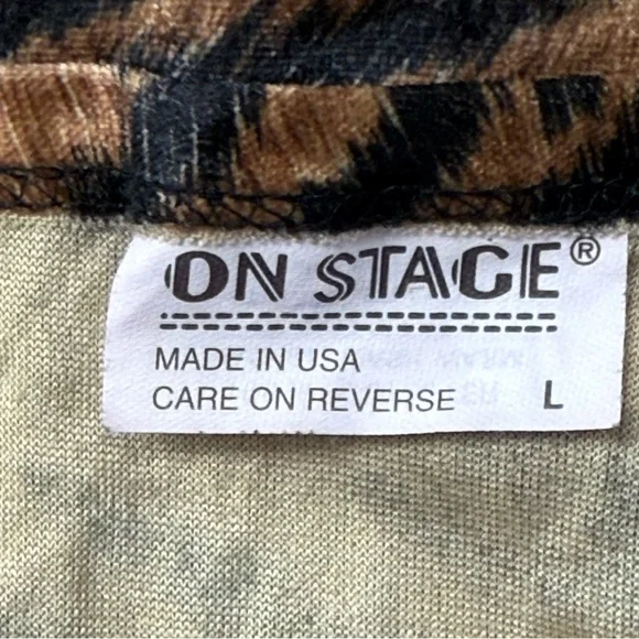 On Stage Women's Animal Print - Tiger, Velvet Textured Raw Hem Tank Top, Size L - Picture 3 of 5